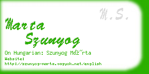 marta szunyog business card